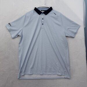UNRL Unreal Polo Shirt Mens XL Blue Geometric Golf Performance Athletic Sports
